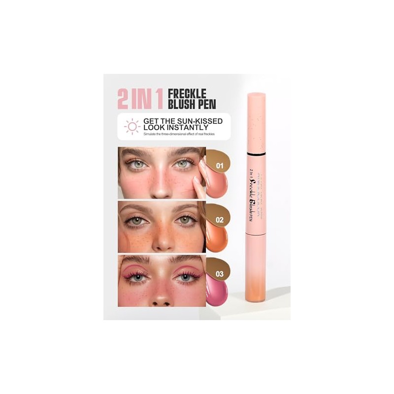 Anglicolor Lápiz 2 en 1 para pecas con rubor, resistente