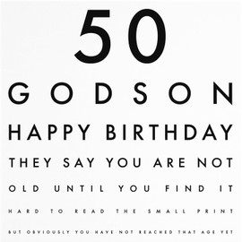 Hunts England - Godson 50th Funny Birthday Card - 50 Godson - Happy Birthday - Fun Rude Birthday Card - Letters Collection