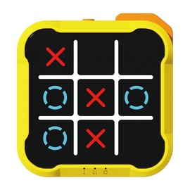 Kqxnexu 4-in-1 Electronic Tic Tac Toe Game, Handheld Digital Tic Tac Toe Bolt Game with Silent Mode, Portable Learing Toy Gift for Kids & Adults,Travel Games, Birthday Gifts.（Yellow