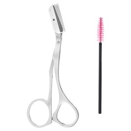Nogeqi Eyebrow Scissors with Comb Detachable, Stainless Steel Eyebrow Trimmer Scissors for Women Men Beauty Accessories, With 1 Brush