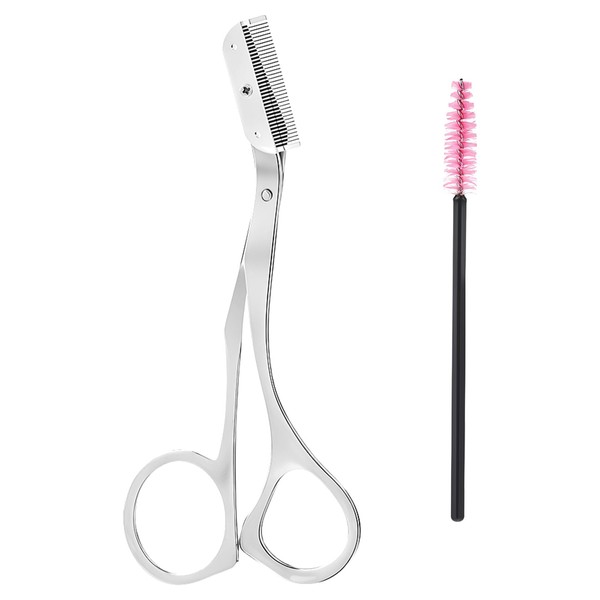 Nogeqi Eyebrow Scissors with Comb Detachable, Stainless Steel Eyebrow Trimmer