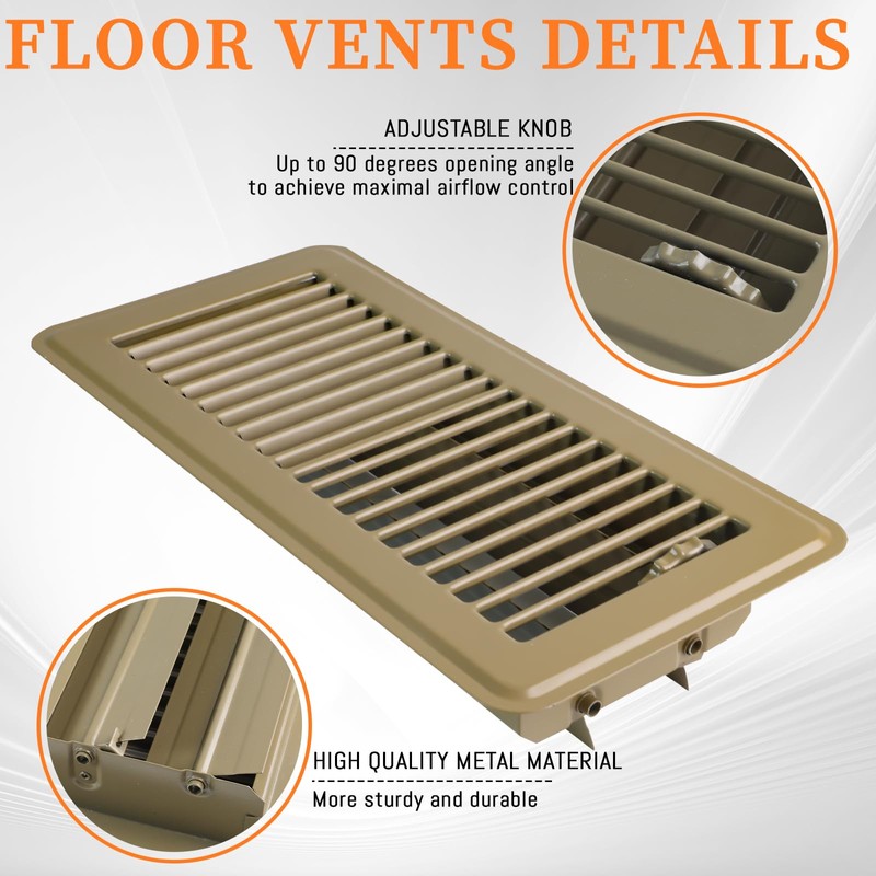 4" x 12" Floor Register Cover - Heavy Duty Steel