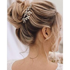 YERTTER 2 Pcs Wedding Rhinestones Hair Pins Decorative Crystal Pin Clips Bridal Prom Accessories Headpieces for Brides and Bridesmaids (Rose Gold)