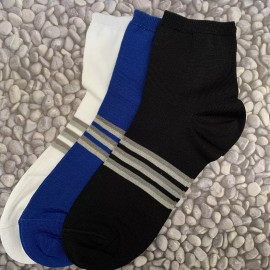 Prestigio Mens Italian Luxury Ankle Socks, Size 11-14, 100% Mercerized Cotton, Multicolor