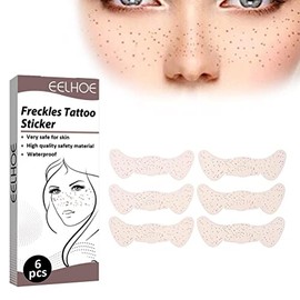 Pecas impermeables, 6 calcomanías temporales para tatuajes faciales, pecas, dama, arte facial, accesorios de maquillaje de larga duración para mujeres