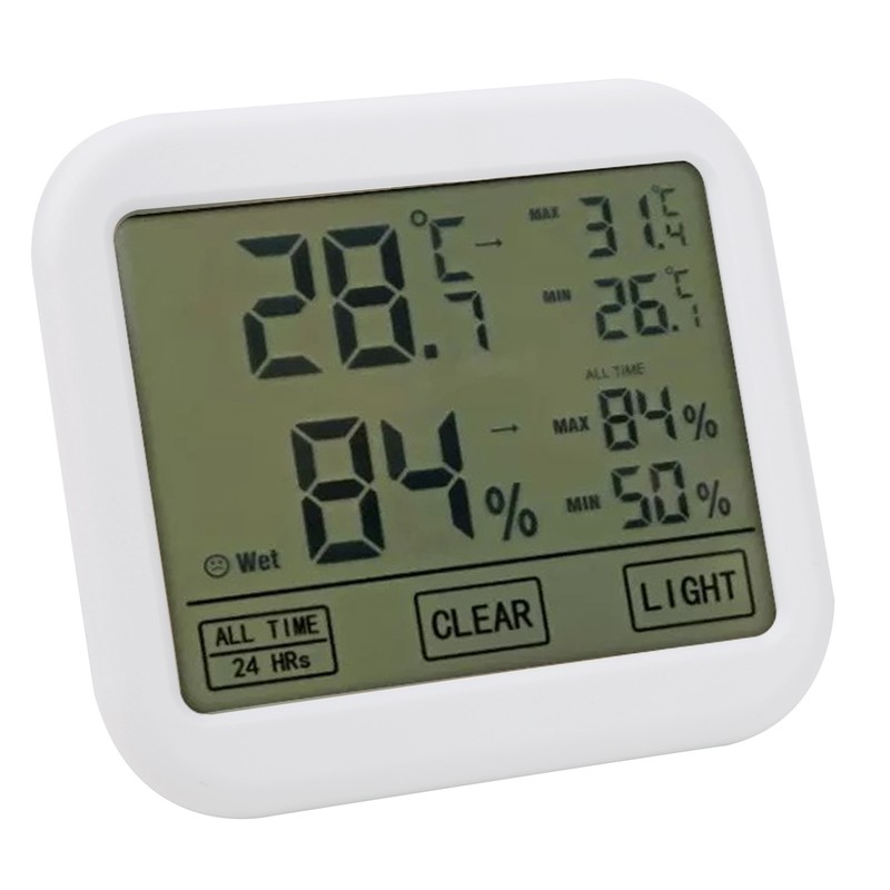 OWE034 4in Digital LCD Thermohygrometer Touch Screen Temperature Humidity Meter