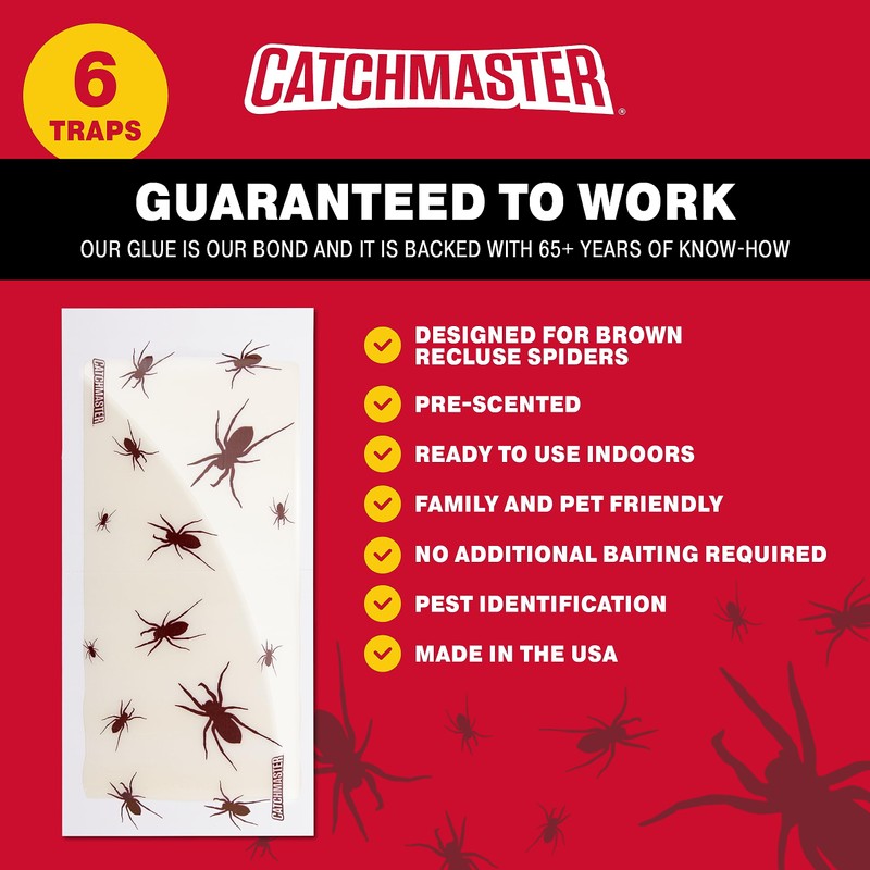 Catchmaster Brown Recluse Spider Giant Glue Boards 6Pk, Adhesive Bug