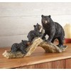 BLACK FOREST DECOR Bear Family Log Sculpture