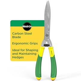 Miracle-Gro 18 in. Wavy Blade Hedge Shears – Lawn and Yard Tool with Sharp Carbon Steel Blades for Trimming Borders, Shaping Bushes, and Shaping/Trimming Hedges, Shrubs