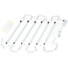 Led Light Strips Kit, (6) 12’’ Linkable Light Bars + Rocker Switch + UL Power Adapter, Under Cabinet Lighting, Gun Safe, Locker, Closet, Shelf, Showcase Lighting, 6000K Cool White