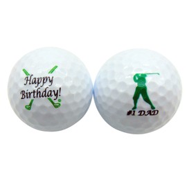 Westmon Works Dad Birthday Golf Ball Novelty Pack for #1 Golfer Father, Set of 2