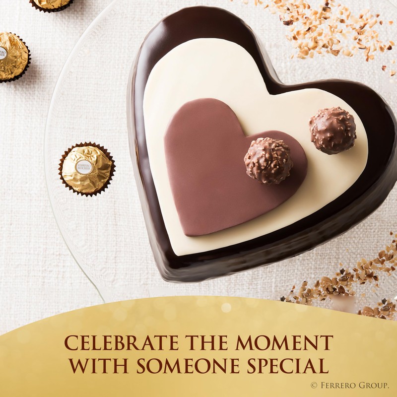 Ferrero Rocher, Premium Milk Chocolate Hazelnut, Individually Wrapped Chocolate Gift