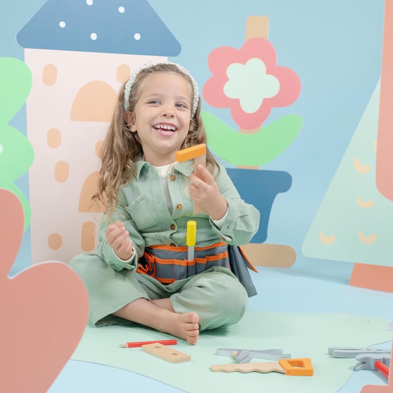 Woet® Set Cintura Attrezzi Blu per Bambini - Giocattolo Falegname
