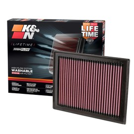 K&N Filtro de Aire de Alto Rendimiento Lavable 33-2409 para Nissan/Infiniti L4/V6/V8 2007-2019, Rojo