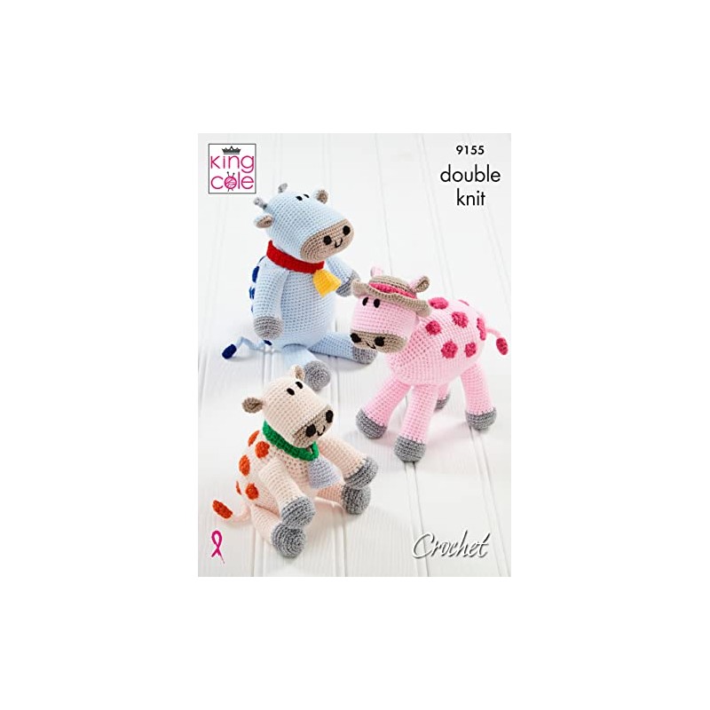 King Cole Double Knit Amigurumi Crochet Pattern Cow Toy in