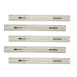 EAI Education 12" ShatterProof Ruler 1/8" Scale: Clear - Set of 100