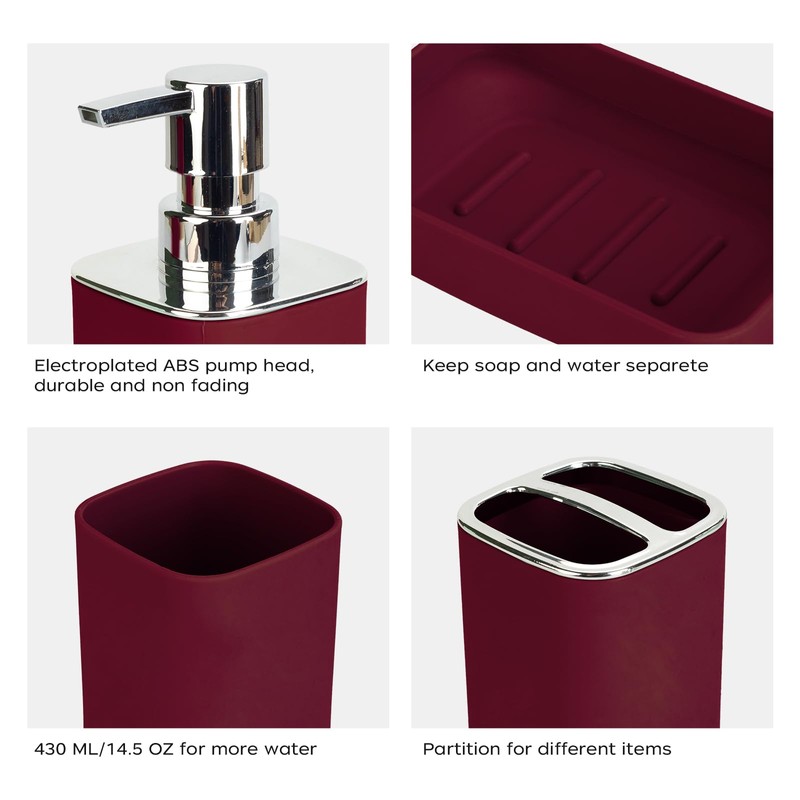 4Pack Bathroom Accessories Set, Bohemian Bathroom Sink Set, Contain Soap
