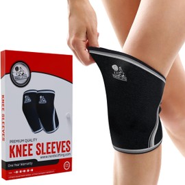 Nordic Lifting 7mm Neoprene Sleeves (Pair) for Hiking (USPA Approved) Durable Knee Compression Support for Hikers - Black, XS