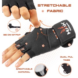 HMH Sports Gym Gloves Weight lifting Gloves Wrist support 36CM Adjustable Straps for Men Women Anti Slink Padded Gloves Extra Grip Palm Protection Breathable lifting Gloves for Exercise Workout Gloves