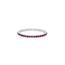 HOT JEWELRY BOX Rhodium Plated Tennis Bracelet - Fashionable Women's Accessory, Memory Wire Stretchable, Timeless Elegance for the Woman with Zirconia Stones - Ideal for Moms, Ladies