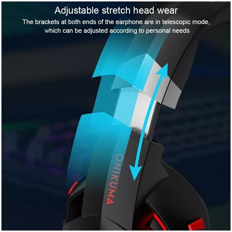 ONIKUMA K2 Pro wired Luminous Computer Gaming Headset (Black Blue)