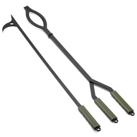 Stanbroil 40" Firewood Tongs and Fire Poker Set, Large Campfire Tongs Tool Set for Fireplace and Camping Fire Pit Wood Stove Indoor & Outdoor Use