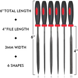 VASTOOLS Deburring Tool Kit,with 6Pcs Needle Files. 6-1/2" Metal Handle Chamfer Tool for Resin Aluminum Brass Plastic Pipes Tube Hole 3D Art with Extra 10 HSS Blades