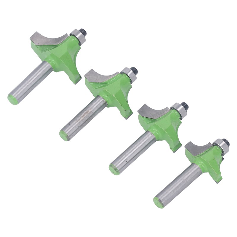 4 Pcs Roundover Router Bit 8mm Shank 5/8in 3/4in 7/8in