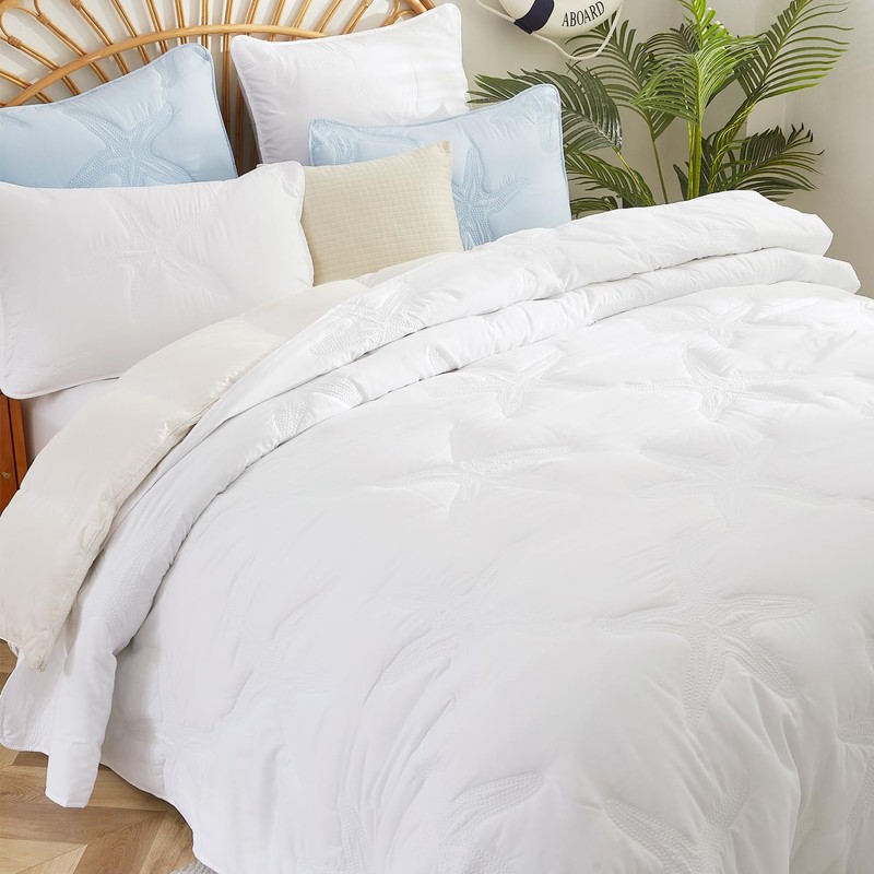 EVENHUG Coastal Quilt Sets King Size Summer Soft Lightweight Beach