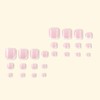 French Tip Press on Toenails Short Square Fake Toe Nails