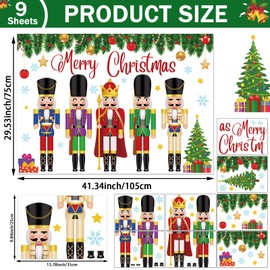 Christmas Window Clings Nutcracker Window Stickers Xmas Nutcracker Window Clings Decor Christmas Party Decorations Indoor Nutcracker Static Window Decoration Removable Christmas Party Supplies