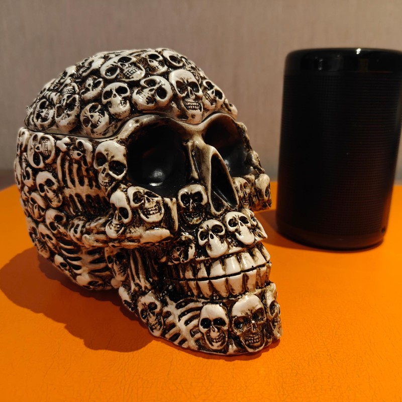 Gothic Skull Storage Box - Decorative Ossuary Design with Hidden