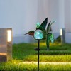 Afirst Solar Hummingbird Wind Spinner, Metal Kinetic Garden Stake Lights