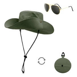 Raveparty Sun Hats for Men Women, Wide Brim Hat Men Women, Mens Summer Hats for Adults Fishing Hiking Camping Climbing (UK, Alpha, One Size, Green)