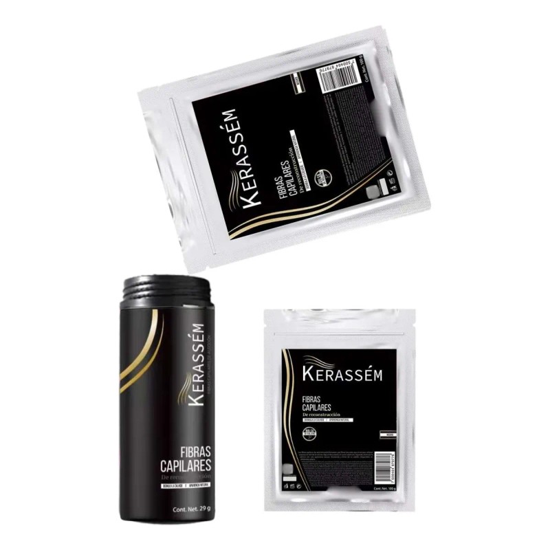 Fibras Capilares 100g Cubre Calvicie Kerassém Varios Tonos