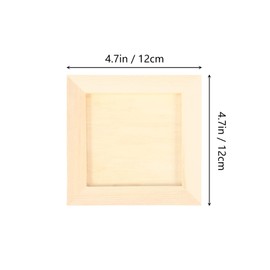 NUOBESTY 4-Piece Picture Frame Set 12 x 12 cm Wooden Picture Frame Display Pictures Children DIY Clay Photo Holder Decorative for Children Adults Wall Decoration Khaki