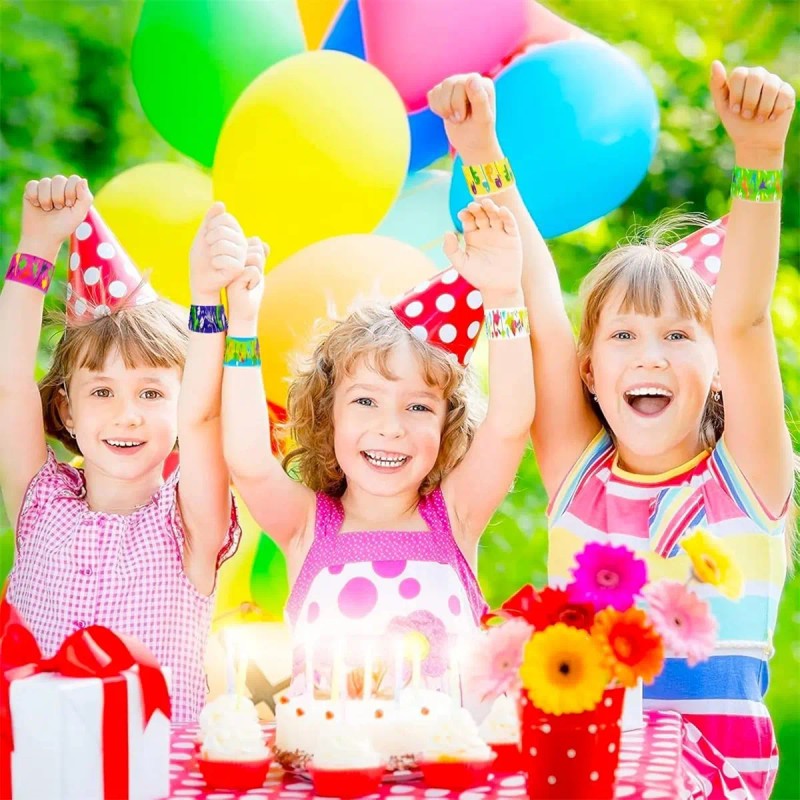 Pulseras De Bofetada Para Niños, 100 Pcs, Pulseras A Presión