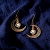 EEQQBZ Glow in The Dark Silver Crescent Moon Earrings -