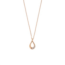 Alavel Women's Necklace, Hypoallergenic, Cubic Zirconia, Drops, Delicate, Surgical Stainless Steel, Adjuster Included, 3 Stones, Stainless Steel