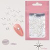 XEAOHESY 200pcs Gold Silver Star Nail Charms Metal Nail Rivets