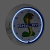 Shelby Cobra Blue Light Up Neon Wall Clock 15-Inch