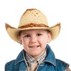 D Diana Dickson Kid's Straw Cowboy Hat w/Hat Band,Brown Wood