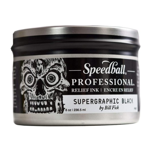 Speedball Professional Relief Ink, Supergraphic Black, 8 Ounce Can