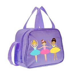 3 Ballerina Purple Childrens Kids Ballet Tap Dance Bag (PAR1)