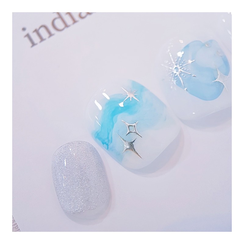 Ink Marble Pedi Tips - Pedi Tip Full Set (10P)