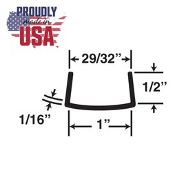 Outwater Plastics White 1" Styrene Plastic U-Channel/C-Channel 48 Inch Lengths (Pack of 3)