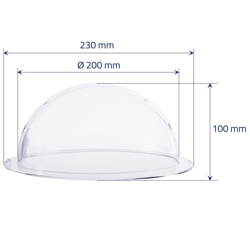 HMF 46720 Hemisphere Acrylic with Brim, DIY Acrylic Cover, Diameter