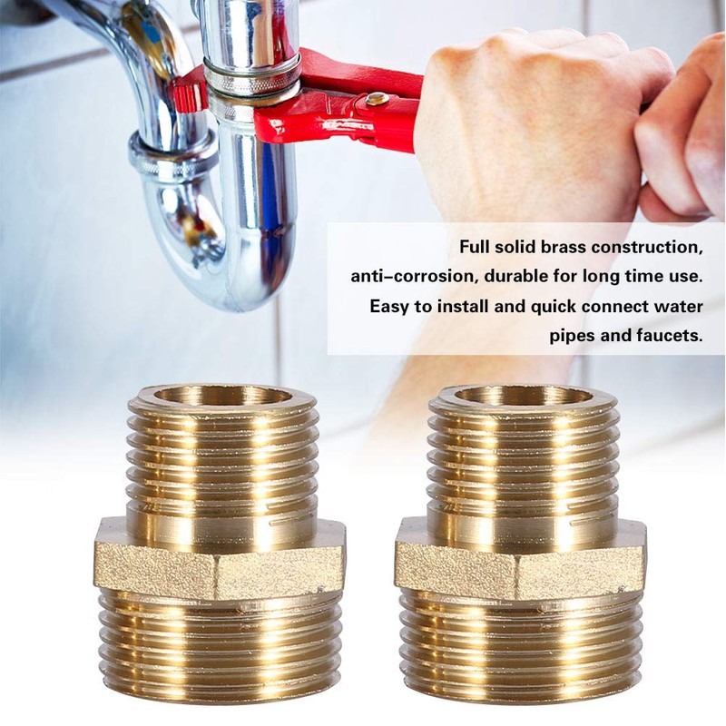 Hex Nipple, Brass Pipe Fitting, External Thread 3/4" to 1/2"