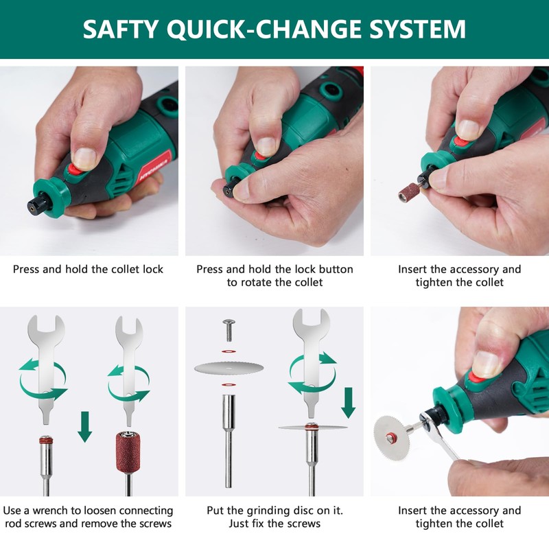 HYCHIKA 180W Rotary Tool, Variable Speed Rotary Tool Kit with
