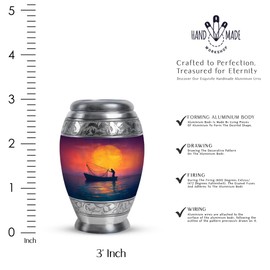 YATHABHISA Keepsake Urns for Ashes, Urn for Human Ash, Fisherman Funeral Cremation Urns for Human Ashes, Memorial Gift for Brother & Sister, Purple, 3 Inch